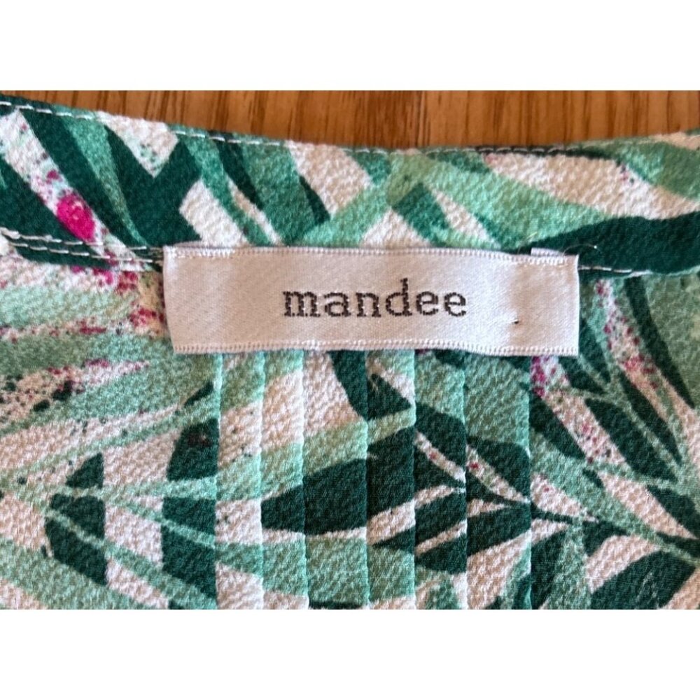 Mandee Sleeveless Blouse Women’s 1XL Tropical Leaf Print Green Resort Summer Top - Picture 5 of 11